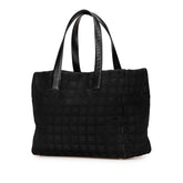 シャネル ニュートラベルラインMM ココマーク トートバッグ ショルダーバッグ ブラック ナイロン レザー レディース CHANEL 【中古】